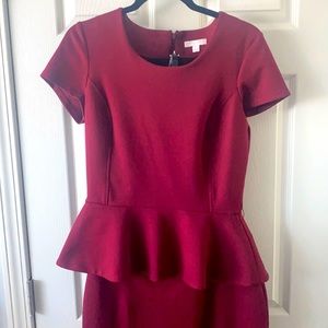 Burgundy suit, top and skirt set